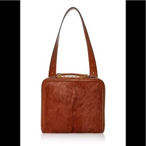 Tory Burch RUNWAY Arthur Fur Satchel Briefcase